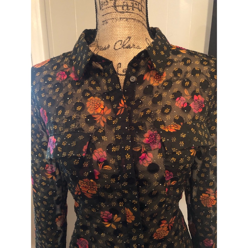 Brown & orange long sleeve blouse #shesdarlin!